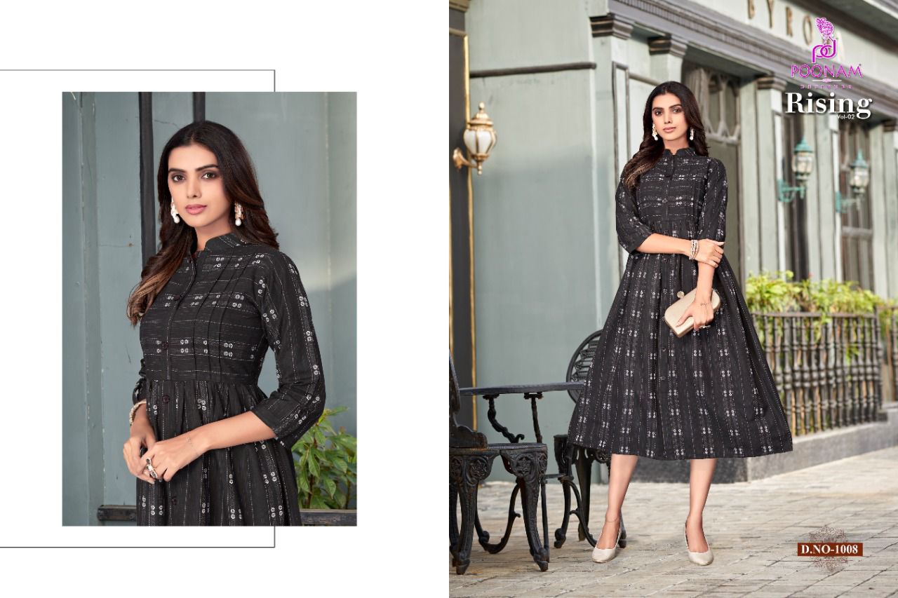 Poonam Rising 2 Trending Cotton Printed Ethnic Wear Kurti Collection